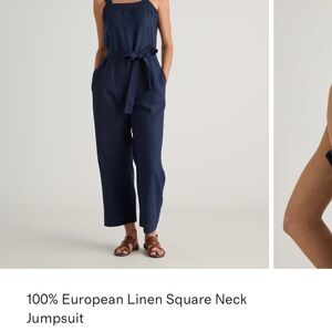 New with tags! Quince Deep Blue Linen Jumpsuit